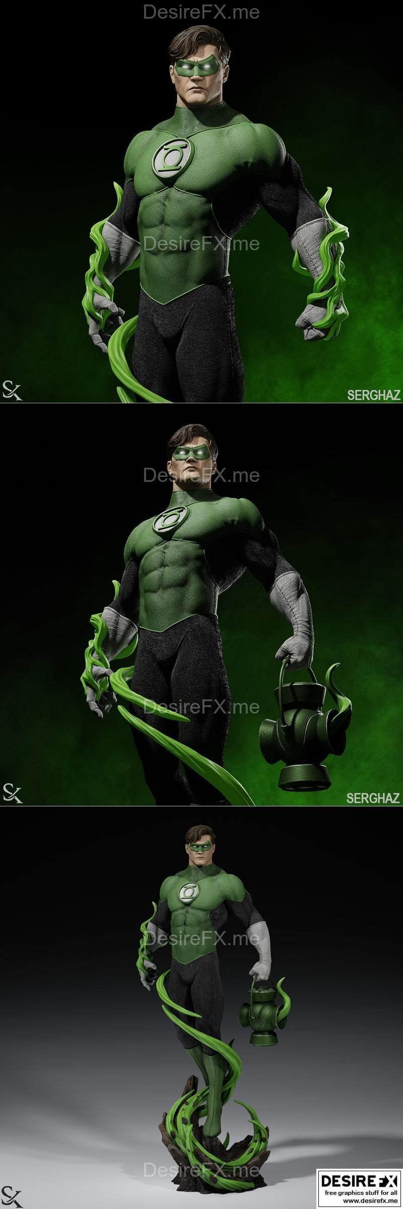 绿灯侠 3D打印模型|Ca 3d art – Green Lantern – 3D Print Model STL
