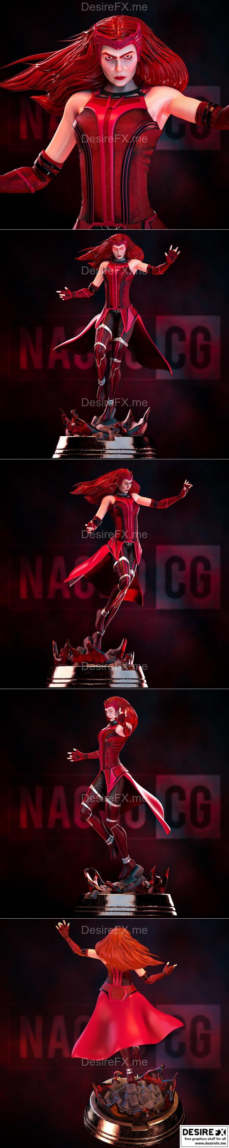 红巫女3D打印模型|Fan Art Wanda – Scarlet Witch Statue – 3D Print Model STL