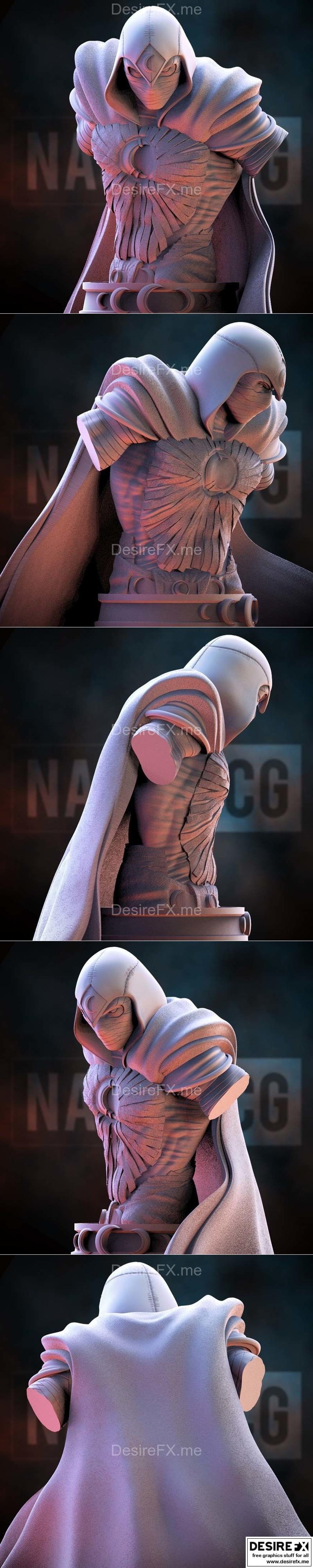 月光骑士3D打印模型|Fan Art Moon Knight Bust – 3D Print Model STL
