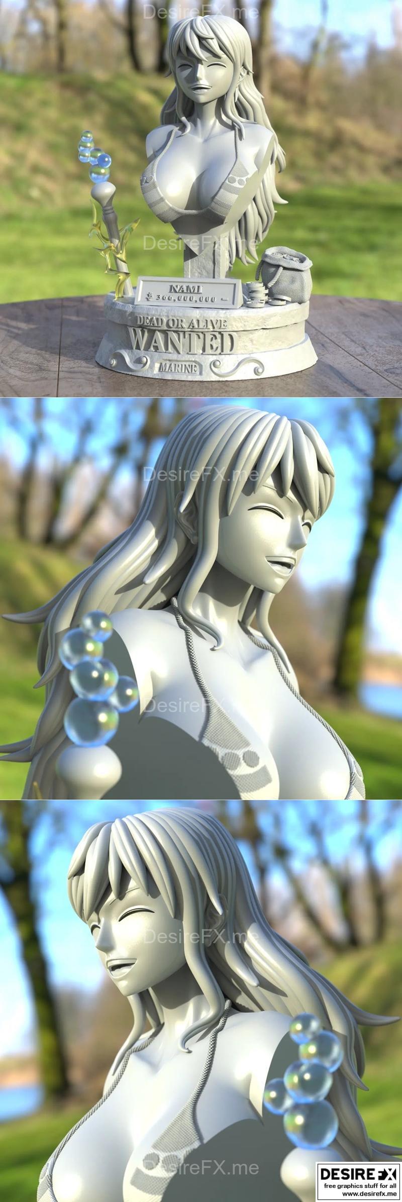 Nami 3D打印模型|Nami Bust – myAnimate – 3D Print Model STL