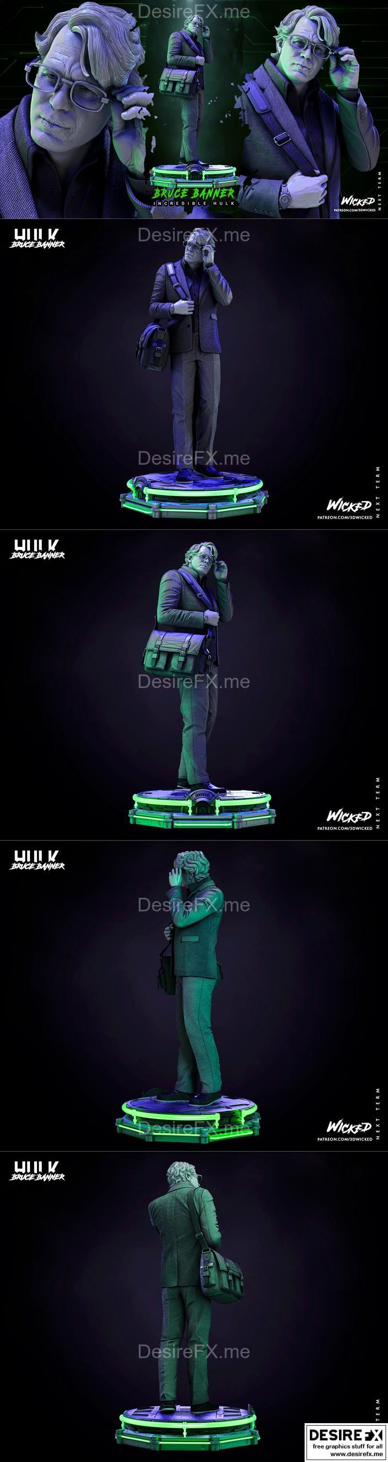 WICKED——布鲁斯·班纳雕塑 3D打印模型|WICKED – Bruce Banner Sculpture – 3D Print Model STL