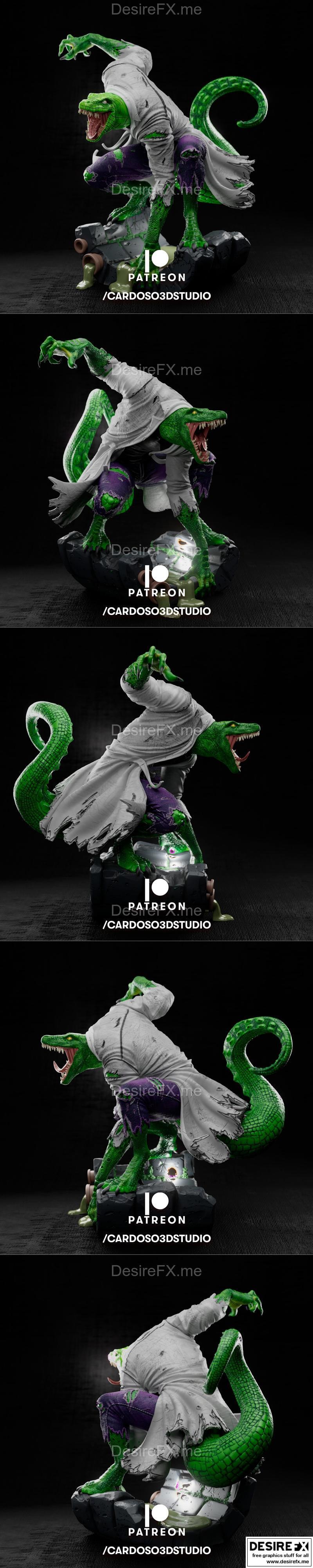 爬行动物雕像 - 3D打印模型 STL|Lizard Statue – 3D Print Model STL