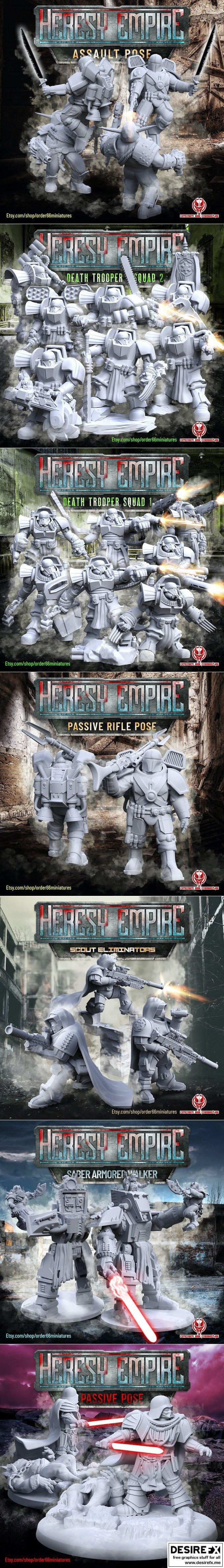 异端帝国迷你模型包 - 3D打印雕塑套装|Heresy Empire Miniatures Pack – 3D Print Model STL