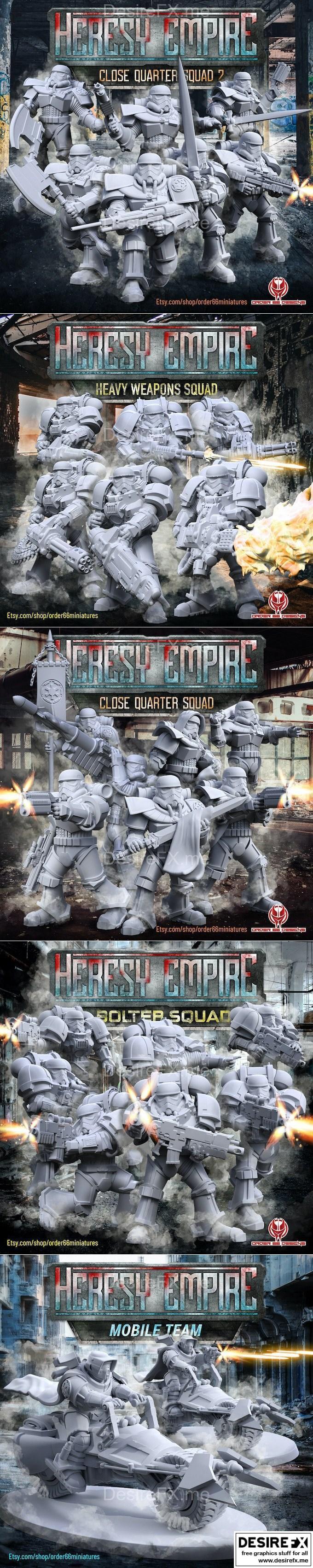 异端帝国迷你模型包 - 3D打印雕塑套装|Heresy Empire Miniatures Pack – 3D Print Model STL