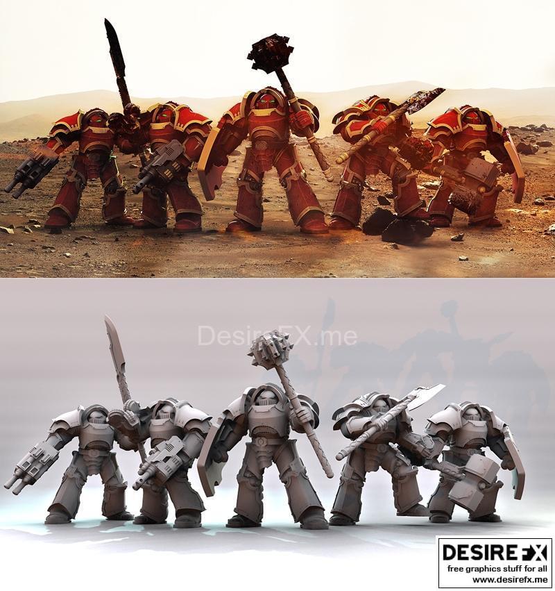 泰坦战兵 - 重装圣品装甲 - 3D打印模型|Terran Warhosts – Heavy Paragon Armour – 3D Print Model STL