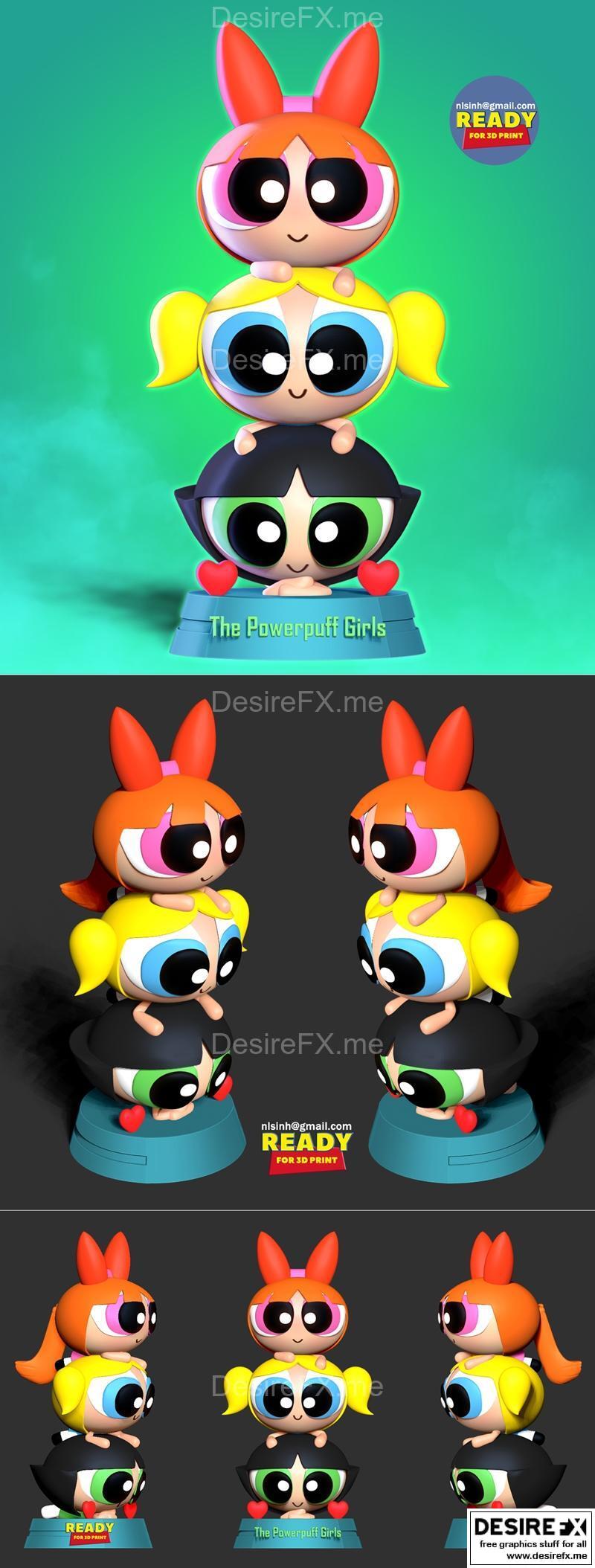 粉色小超人3D打印模型|The Powerpuff Girls – 3D Print Model STL