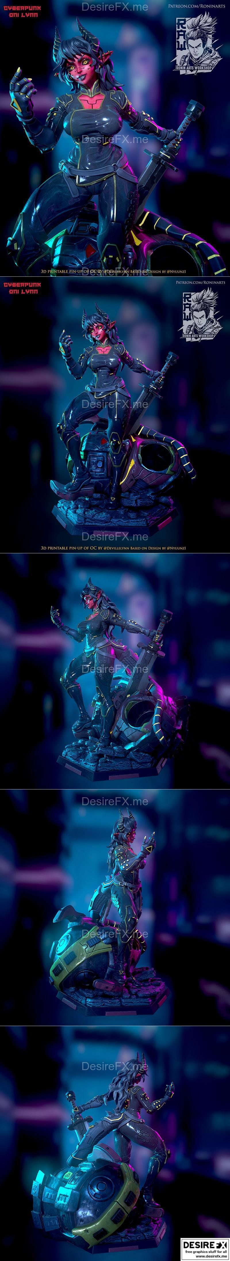 Ronin Arts Workshop 3D打印模型：PinUp Cyber Lynn|Ronin Arts Workshop – PinUp Cyber Lynn – 3D Print Model STL