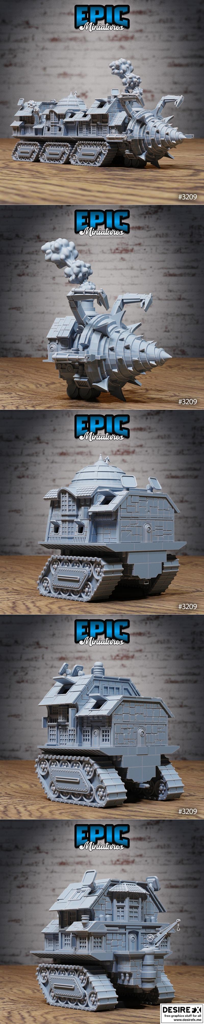 蒸汽朋克迷你模型：3D打印机械装置|Epic Miniatures – Steam Inventions – 3D Print Model STL