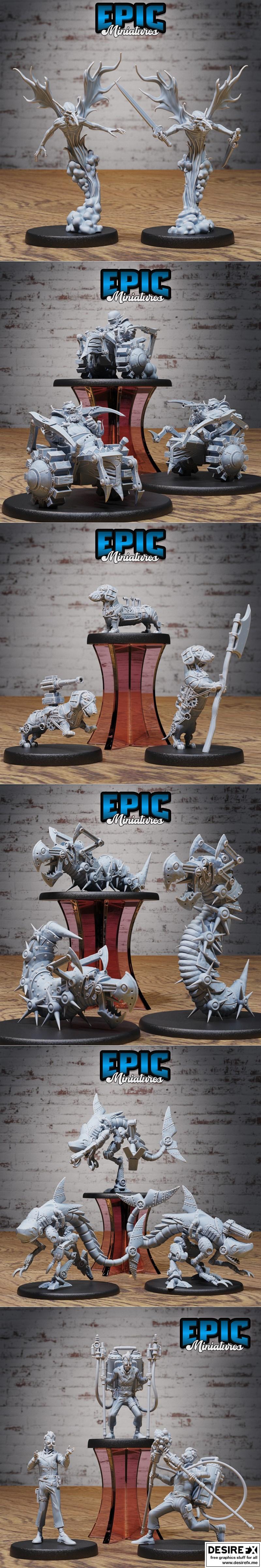 蒸汽朋克迷你模型：3D打印机械装置|Epic Miniatures – Steam Inventions – 3D Print Model STL