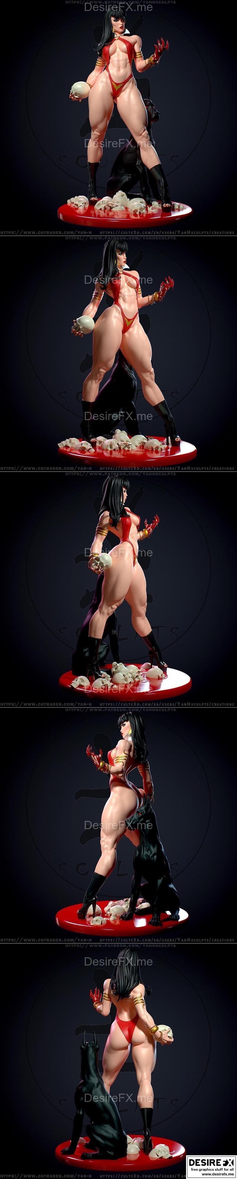 Yan H作品 Vampirella 3D打印模型|Vampirella by Yan H – 3D Print Model STL