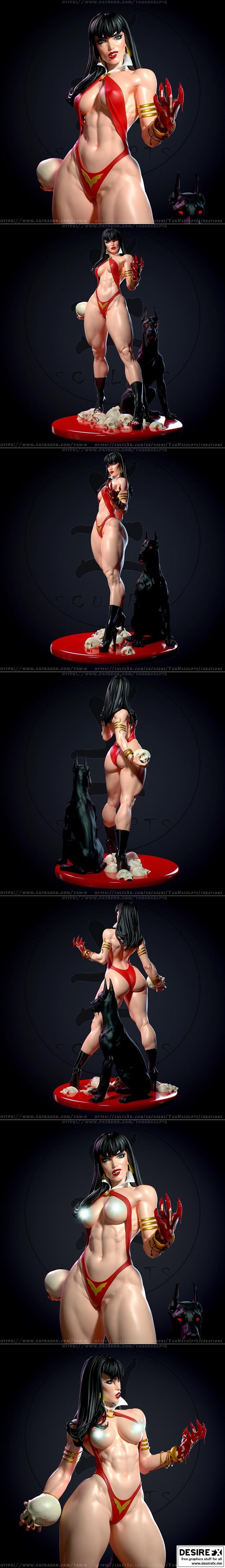 Yan H作品 Vampirella 3D打印模型|Vampirella by Yan H – 3D Print Model STL
