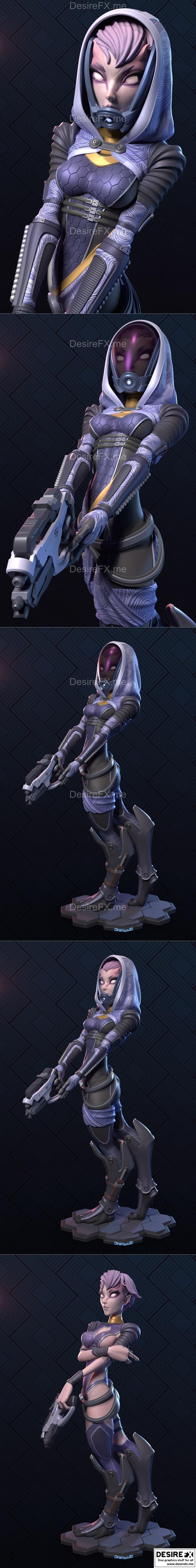 Dinamuuu3d 3D打印模型：TaliZorah角色模型|Dinamuuu3d – TaliZorah – 3D Print Model STL