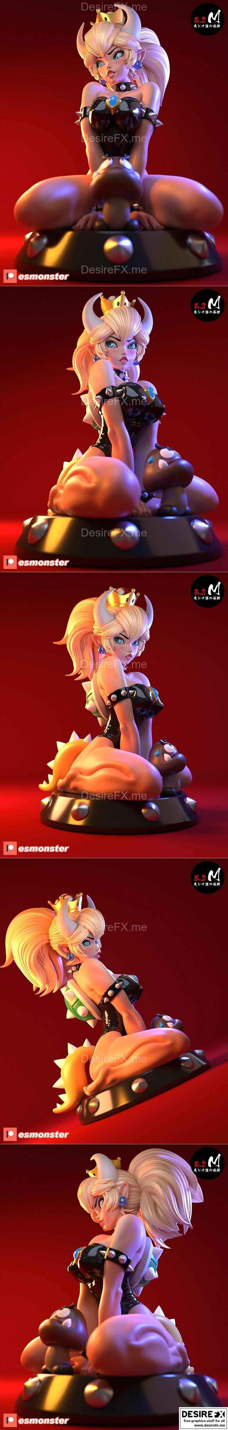 Bowsette - E.S Monster 3D打印模型|Bowsette – E.S Monster – 3D Print Model STL