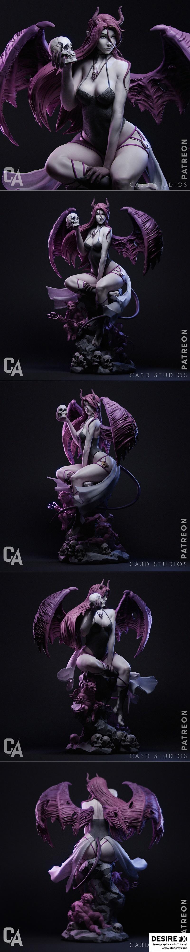 Ca 3D工作室-女鬼魅-3D打印模型|Ca 3d Studios – Succubus– 3D Print Model STL