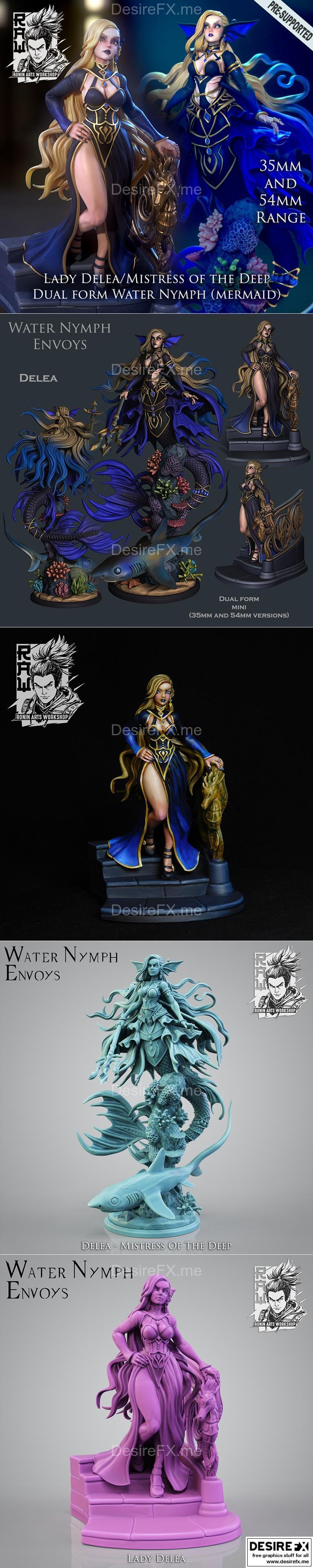 Delea——变形美人鱼间谍 3D打印模型|Delea – Shapeshifting Mermaid Infiltrator – 3D Print Model STL
