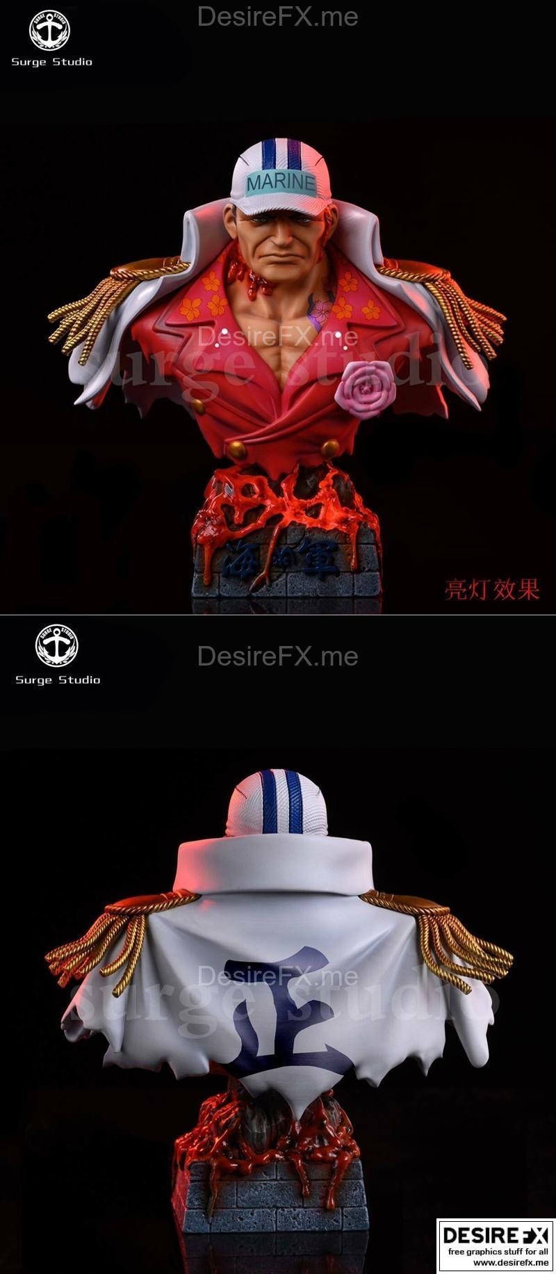 《海贼王 Akainu 3D打印模型》|Akainu One piece Bust – 3D Print Model STL