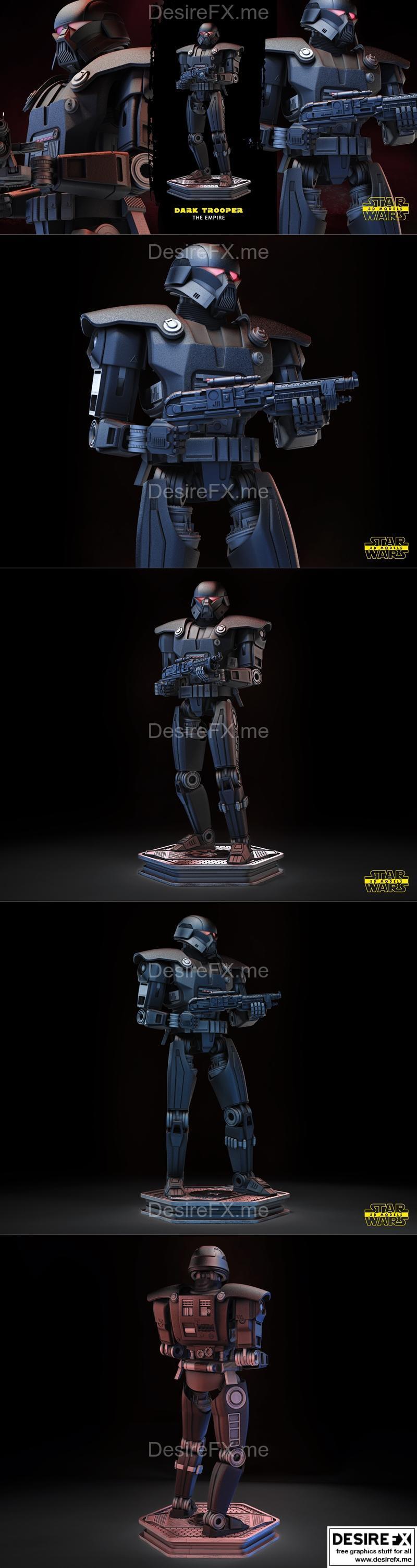 暗影步兵雕塑 - 星战 - 3D打印模型|Dark Trooper Sculpture – Star Wars – 3D Print Model STL