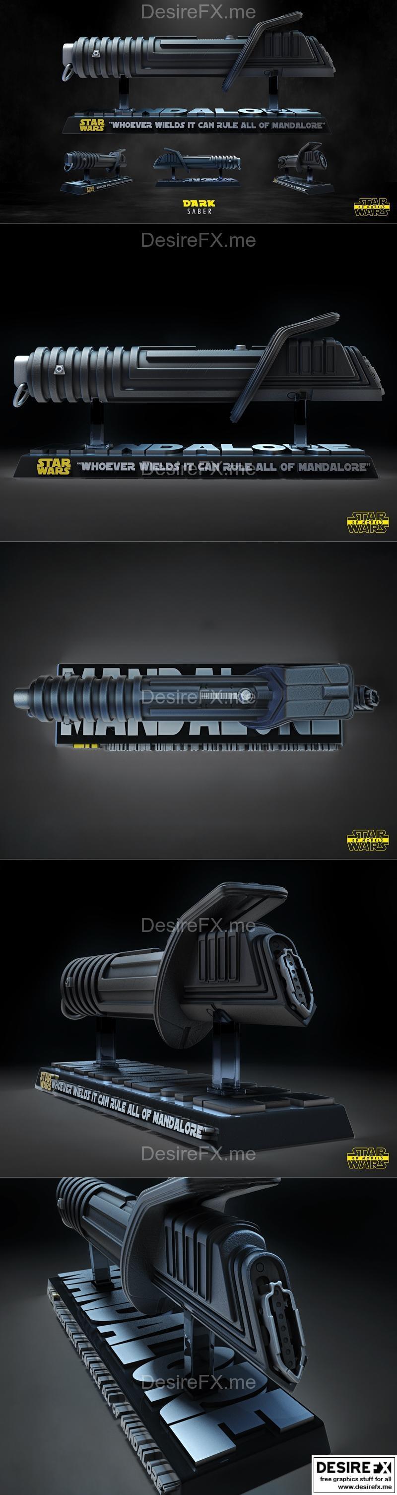 暗影之剑雕塑 - 星战 - 3D打印模型|Dark Saber Sculpture – Star Wars – 3D Print Model STL