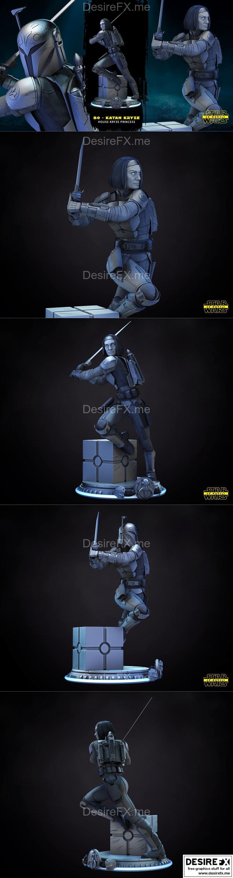 博凯塔恩3D打印模型|Bo Katan Sculpture – Star Wars – 3D Print Model STL