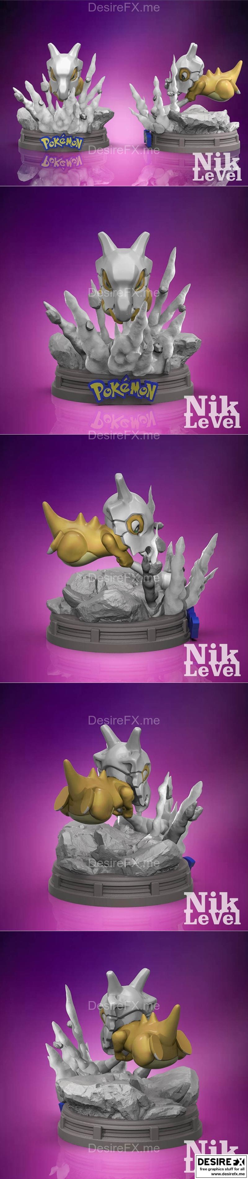宝可梦- cubone- 3D打印模型|Pokemon – Cubone – 3D Print Model STL