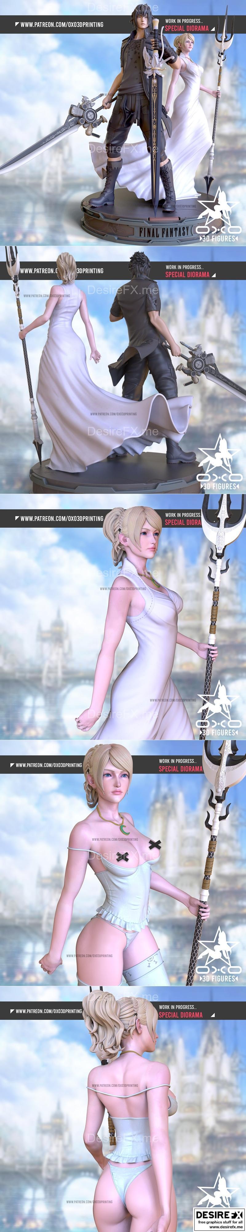 最终幻想 Luna 与 Noctis 3D打印模型|OXO3D – Luna and Noctis – Final Fantasy – 3D Print Model STL