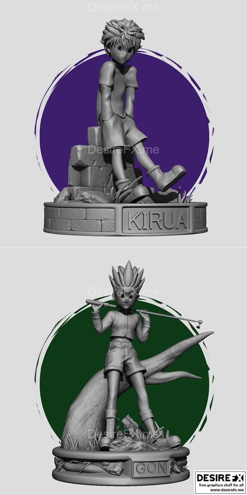 《咒术回战3D打印模型：Kira与Gon》|Kirua and Gon – Hunterxhunter – 3D Print Model STL