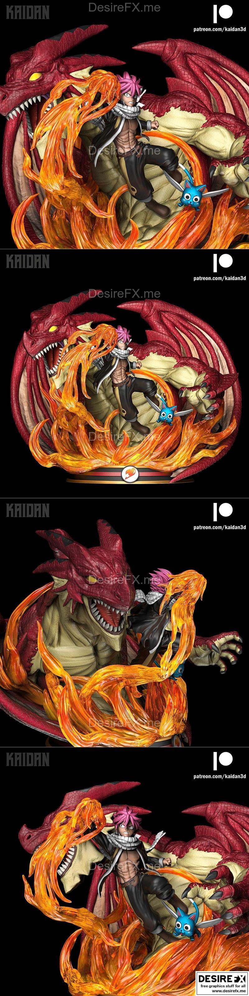 纳兹与伊古尔的3D打印模型|Natsu and Igneel – 3D Print Model STL