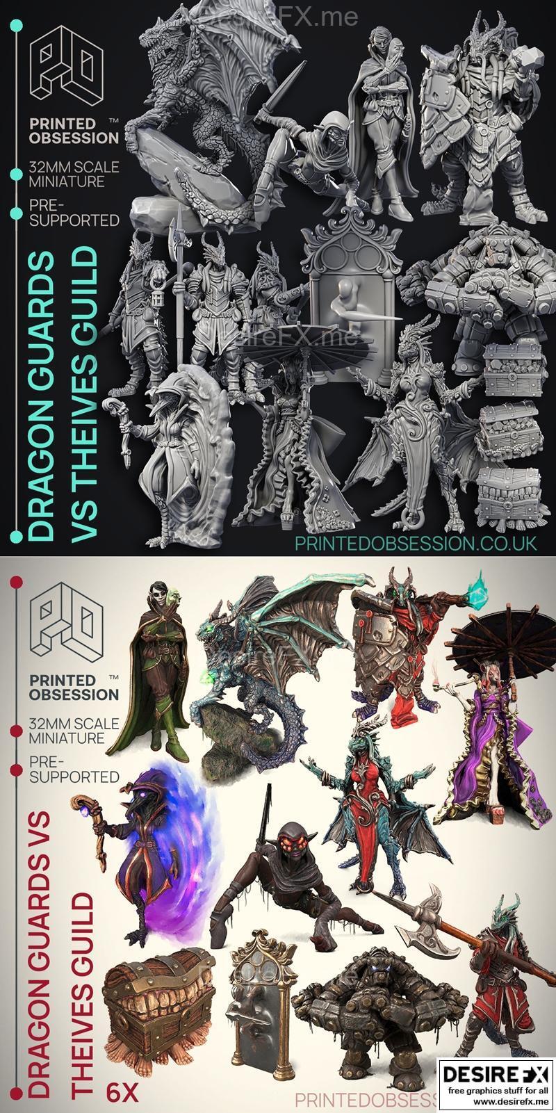 龙guard vs 小偷公会 3D打印模型|Printed Obsession – Dragon Guard Vs Theives Guild July 2023 – 3D Print Model STL