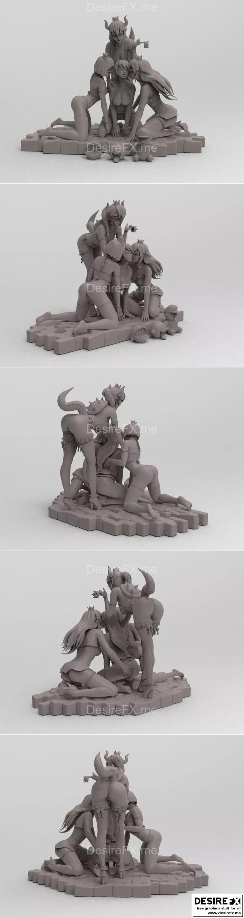 迪奥拉模型：3D打印 Bowsette 精装角色雕塑|Bowsette Diorama – 3D Print Model STL