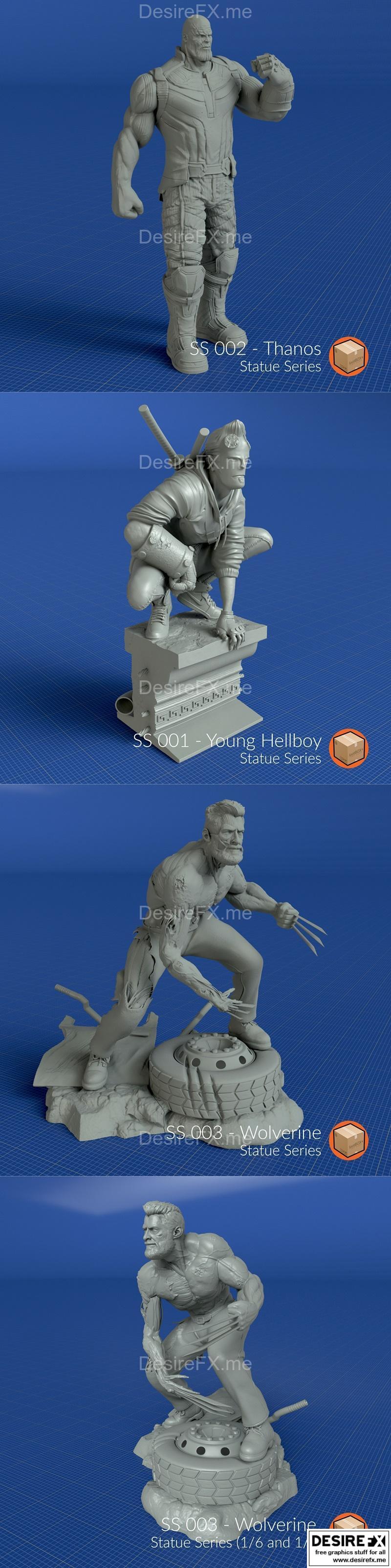Statue Series 3D打印模型：动漫游戏角色立体雕塑|Statue Series (ss) – 3D Print Model STL