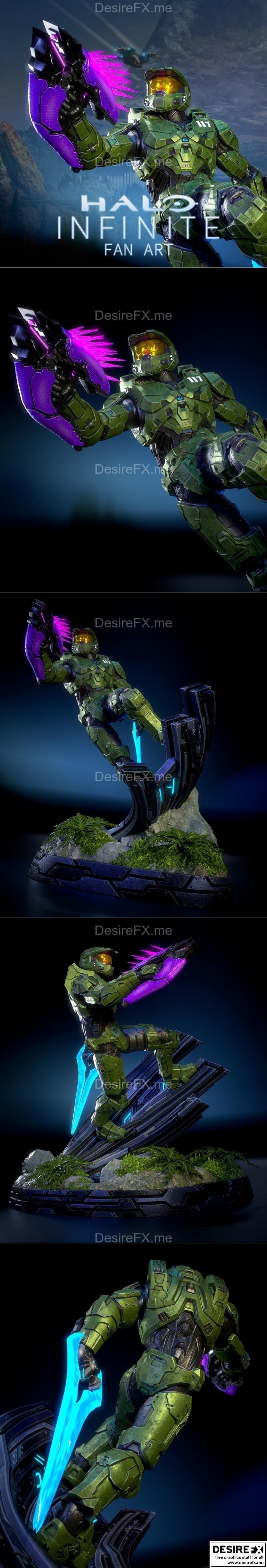 光环无限雕像 - 主教 - 3D打印模型|Halo Infinite Statue – Master Chief – 3D Print Model STL