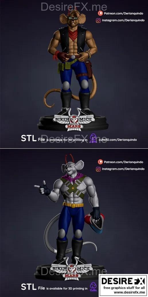 Motorraton 3D打印模型：Marte Vinnie 和 Throttle角色模型|Motorraton Marte Vinnie and Throttle – 3D Print Model STL