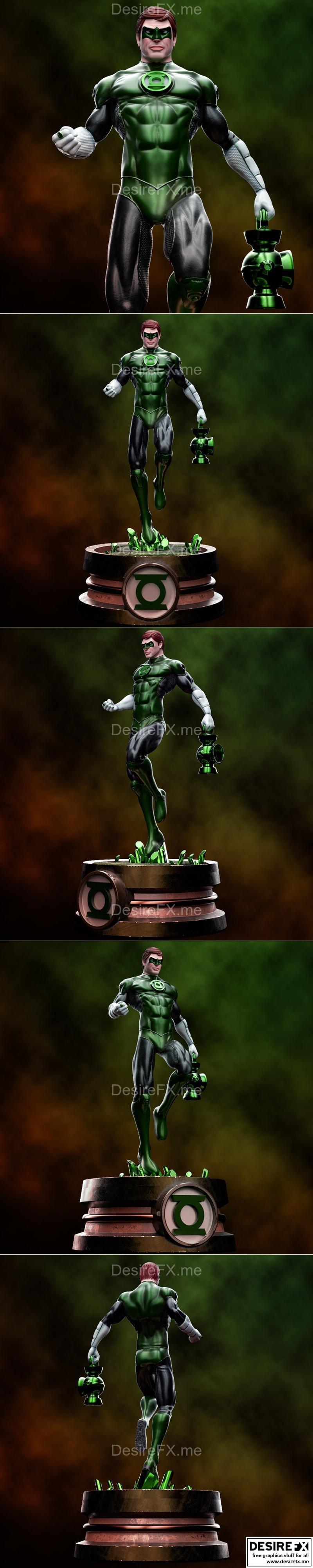 绿灯侠 3D打印模型|Fanart HAL JORDAN – GREEN LANTERN Statue – 3D Print Model STL