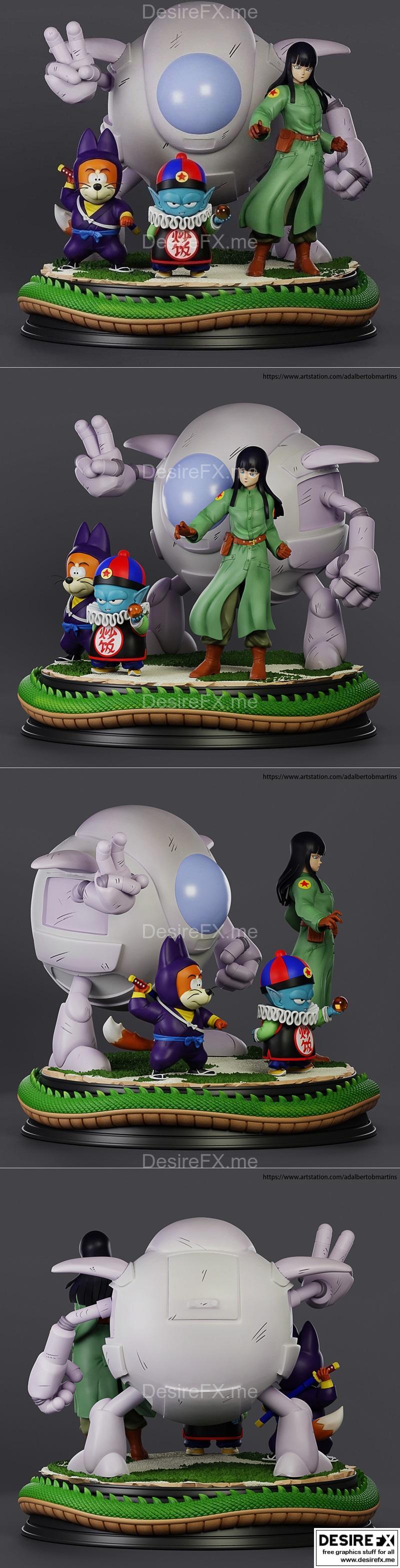 龙珠战队披萨模型3D打印版|Dragon Ball Gang Pilaf – 3D Print Model STL