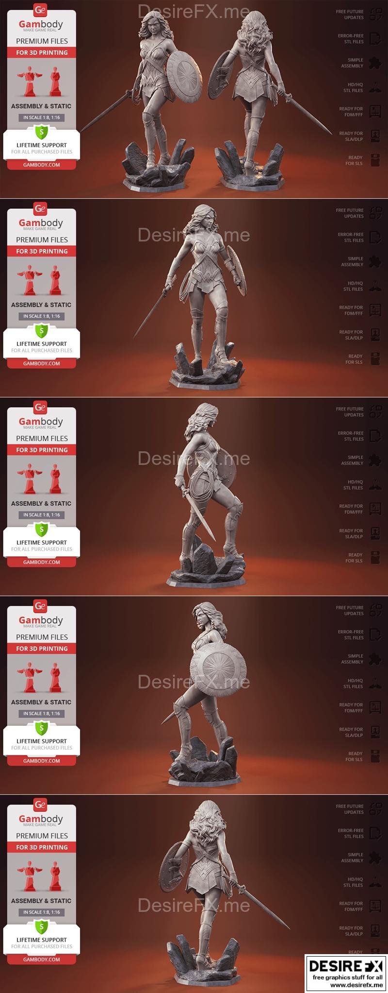 伽莫体 - 奇想女侠电影版 - 3D打印模型|Gambody – Wonder Woman Movie Version – 3D Print Model STL