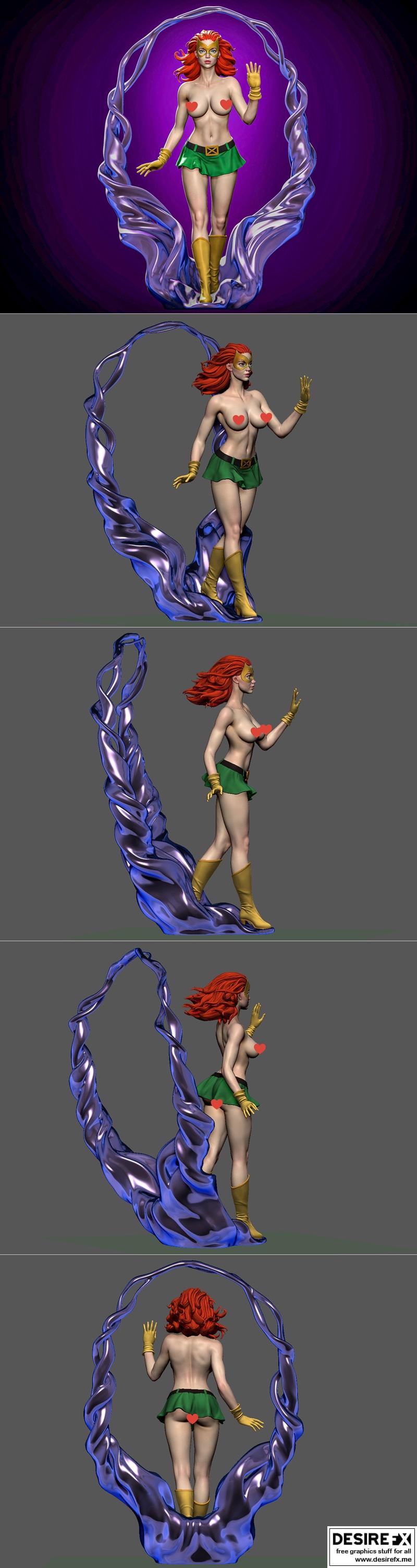 Jean Grey 3D打印模型|Jean Grey – 3D Print Model STL