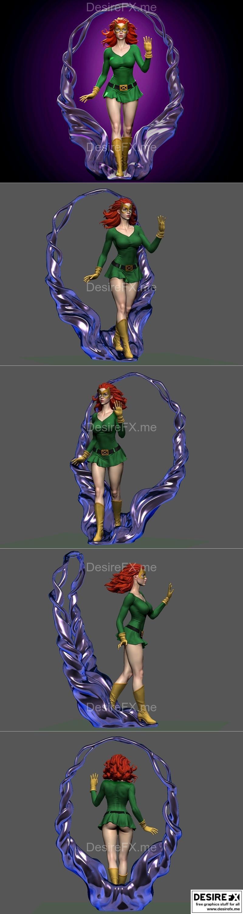 Jean Grey 3D打印模型|Jean Grey – 3D Print Model STL