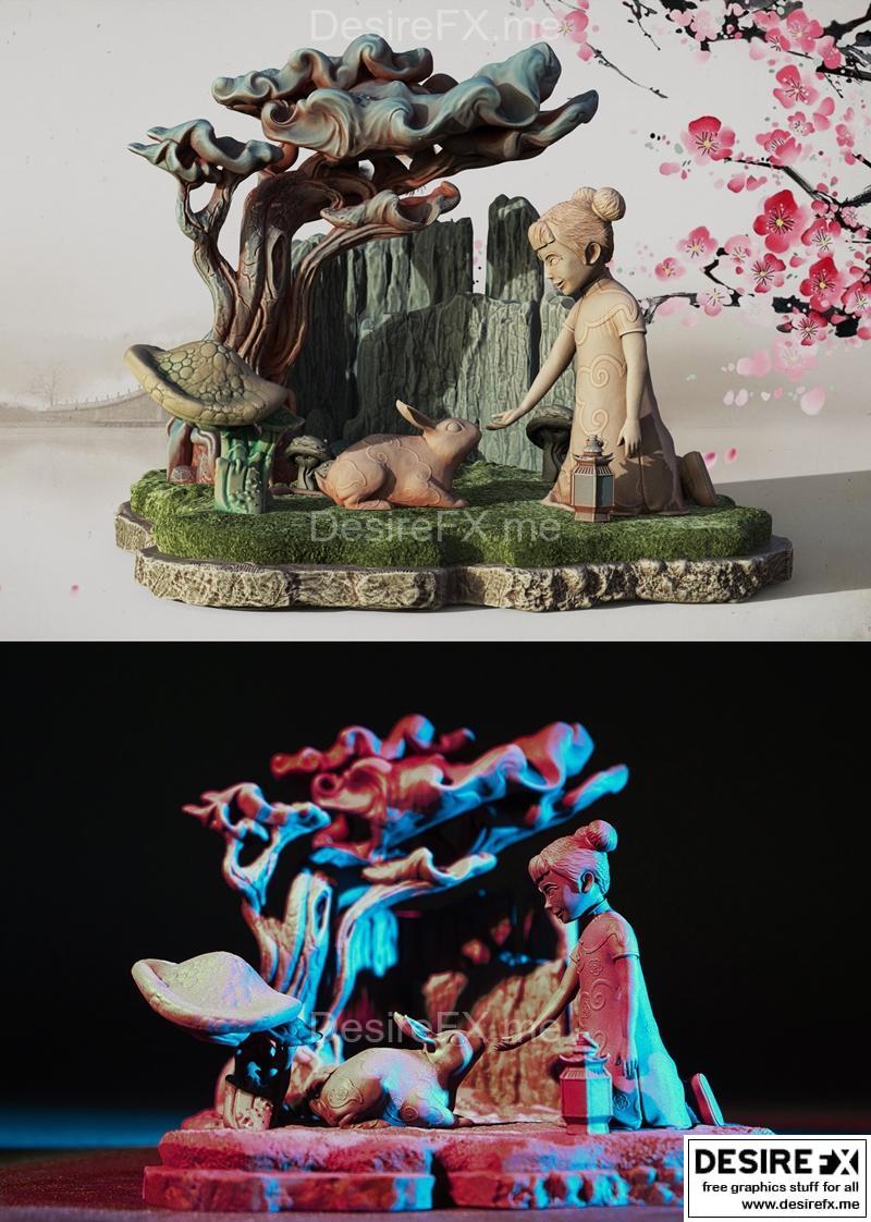 春节迪奥拉姆 3D打印模型|Chinese New Year Diorama – 3D Print Model STL