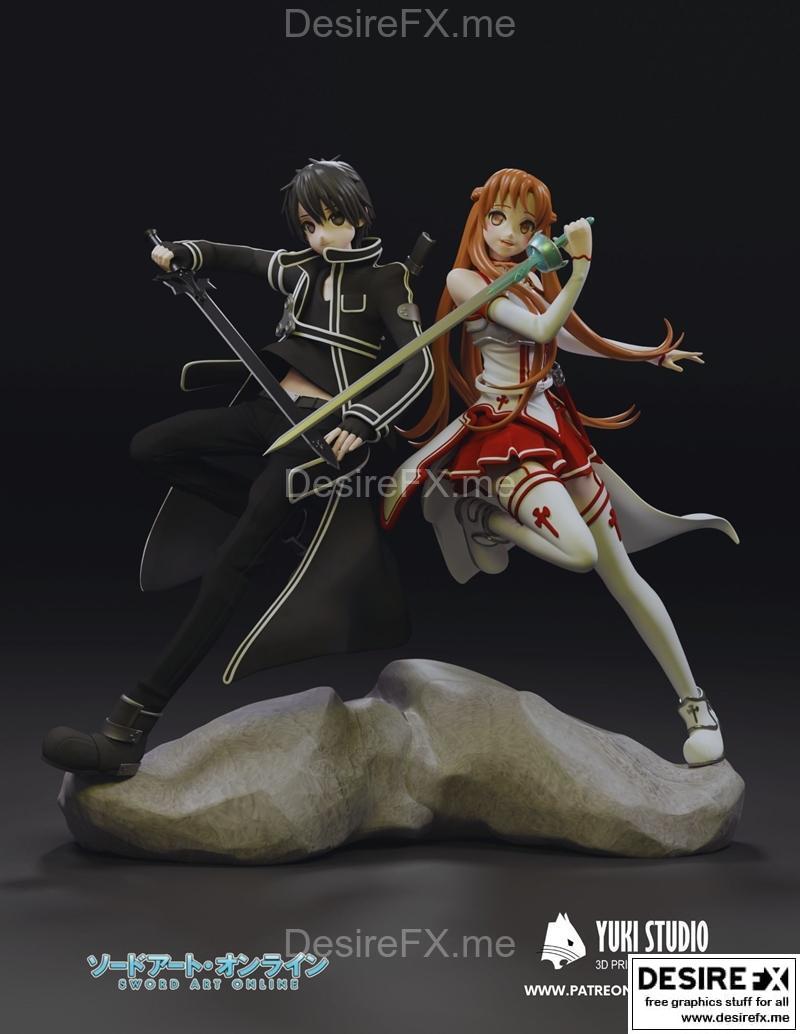 Kirito与Asuna 3D打印模型|Kirito and Asuna – Yuki Studio – 3D Print Model STL