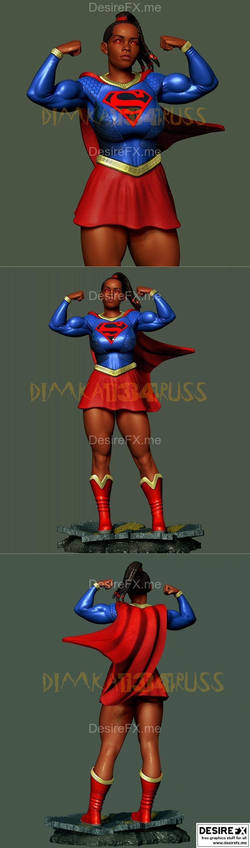 超女黑 - 3D打印模型|Supergirl Black – 3D Print Model STL