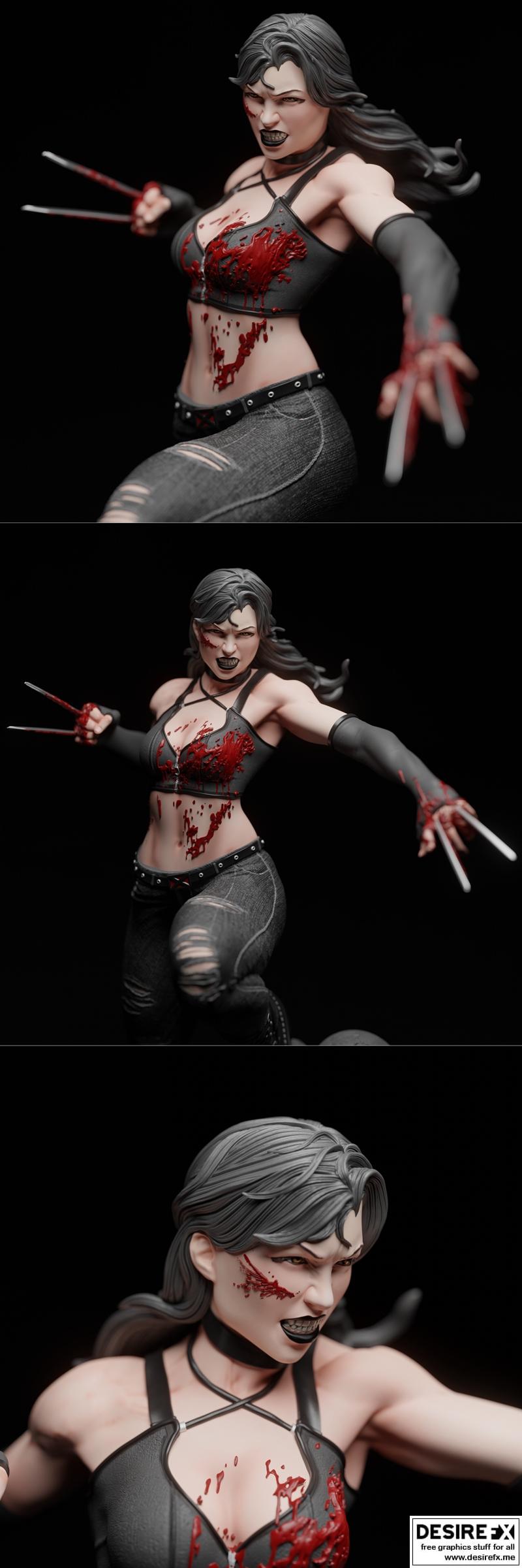X-23 3D打印雕像模型|X-23 statue – 3D Print Model STL