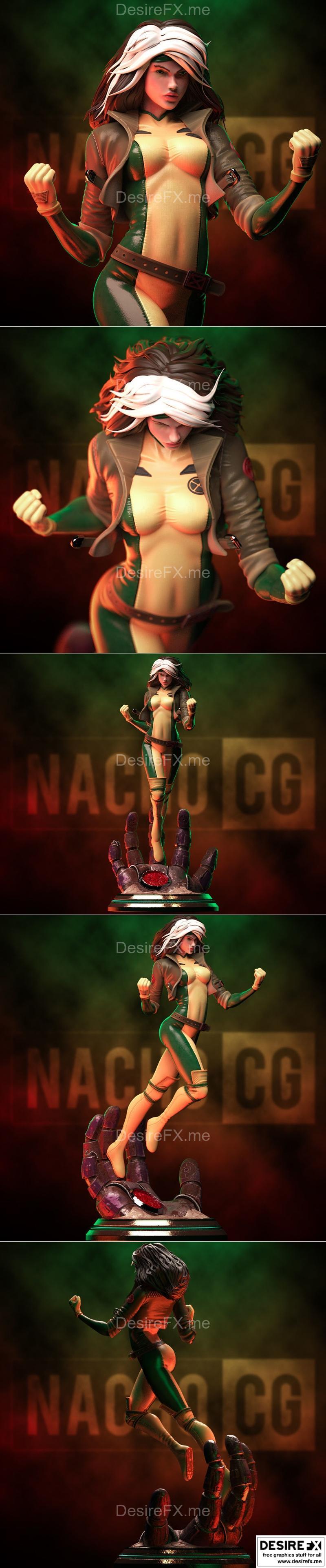 X战警粉丝艺术雕像 3D打印模型|Fan Art Rogue from XMEN – Statue – 3D Print Model STL