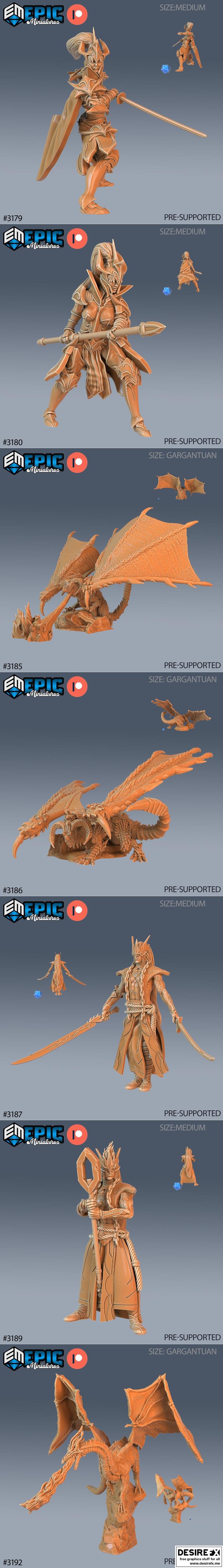史诗迷你模型——龙之统治来袭——3D打印模型|Epic Miniatures – Dragons Reign incoming – 3D Print Model STL