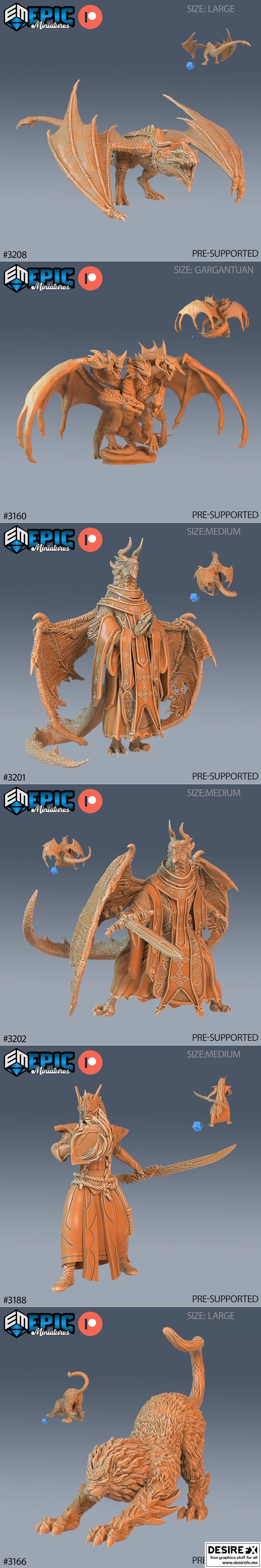 史诗迷你模型——龙之统治来袭——3D打印模型|Epic Miniatures – Dragons Reign incoming – 3D Print Model STL