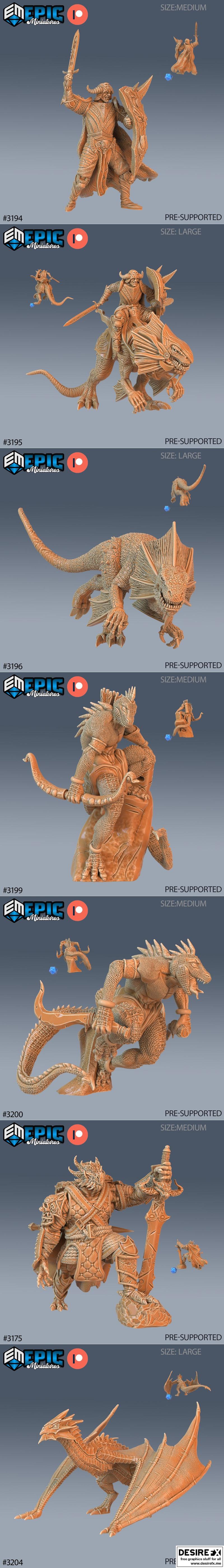史诗迷你模型——龙之统治来袭——3D打印模型|Epic Miniatures – Dragons Reign incoming – 3D Print Model STL