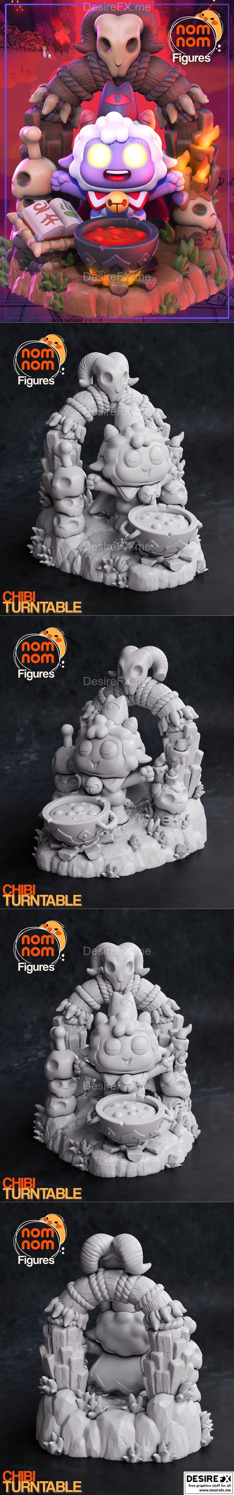 小羊Chibi造型3D打印模型|Nomnom Figures – Chibi Lamb – Cult of the Lamb – 3D Print Model STL