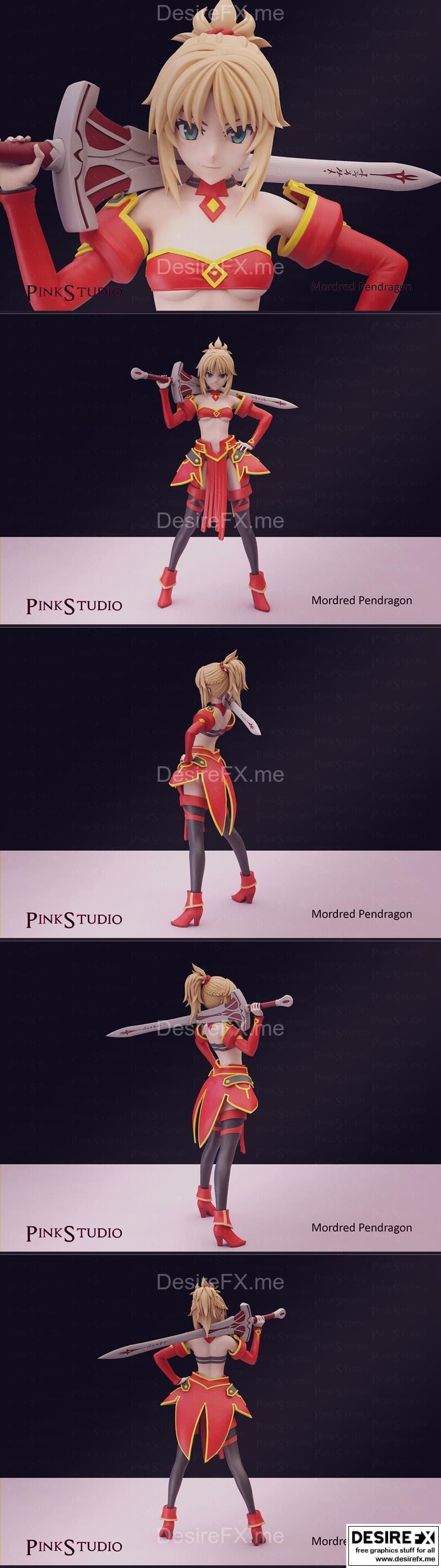 Pink Studio - 墨尔德·彭德拉贡 - 3D打印模型|Pink Studio – Mordred Pendragon – 3D Print Model STL