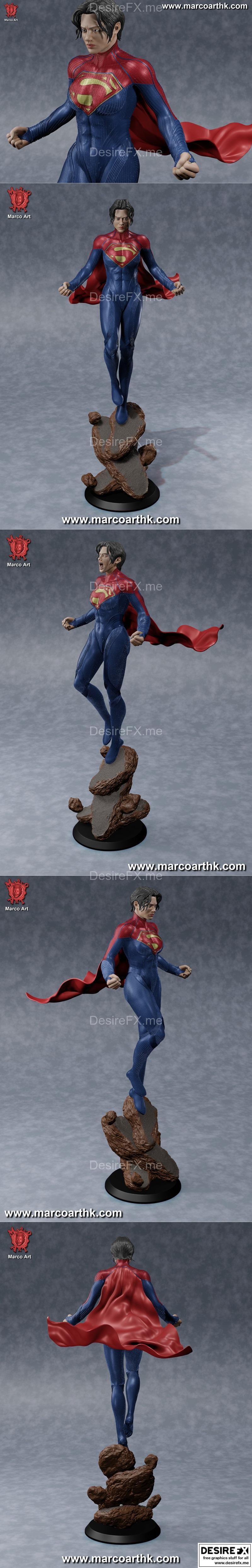 超女 马可艺术 3D打印模型|Supergirl By Marco Art – 3D Print Model STL