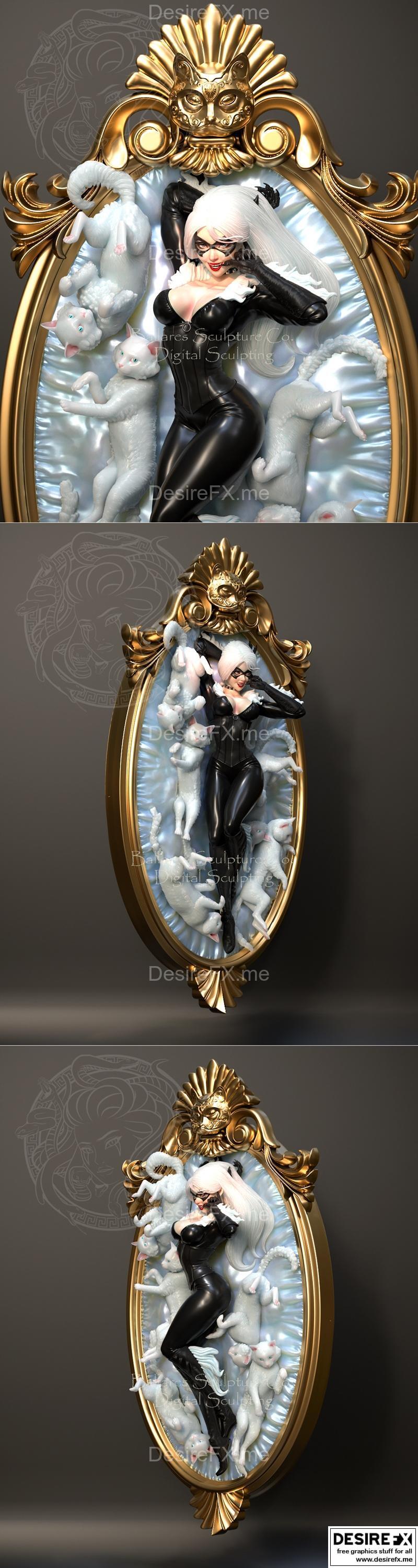 黑猫 - 3D打印模型|Black Cat – 3D Print Model STL