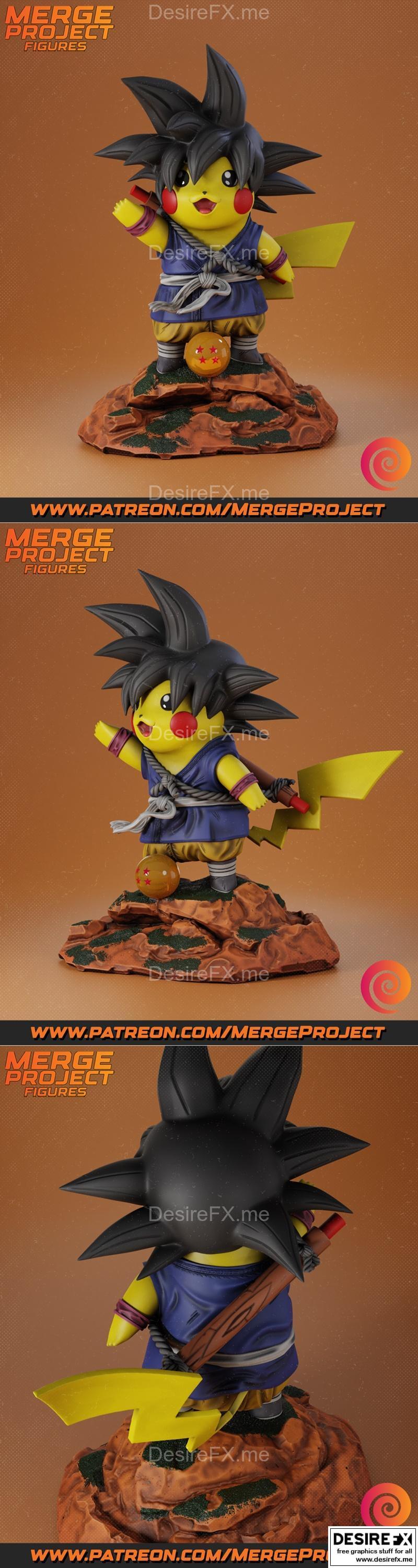 3D打印模型：火影忍者皮卡丘与悟空|Gochu Pikachu Goku – 3D Print Model STL